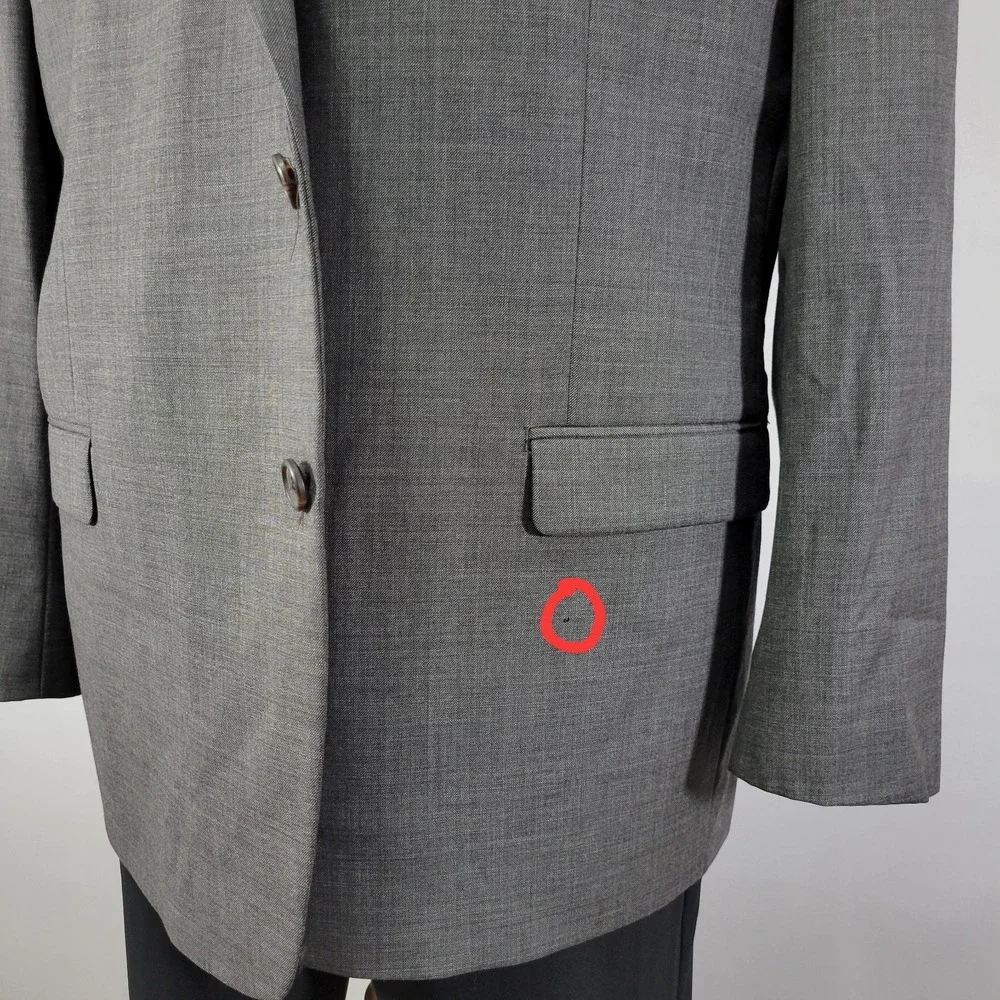 Lauren Ralph Lauren Men's Sport Coat Blazer Two Button Gray Sharkskin‎ Wool 50R